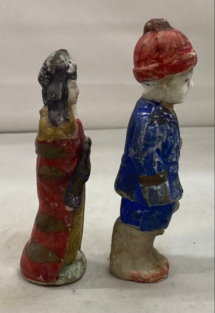 B427b「陶磁器人形 6体」戦前　レトロ　ヴィンテージ　男子　女子