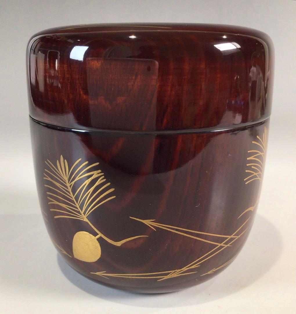 Ｐ２０９　大棗　『誠中斎作』『大徳寺境内松を以て』『立花大亀書付』　共箱　茶道具