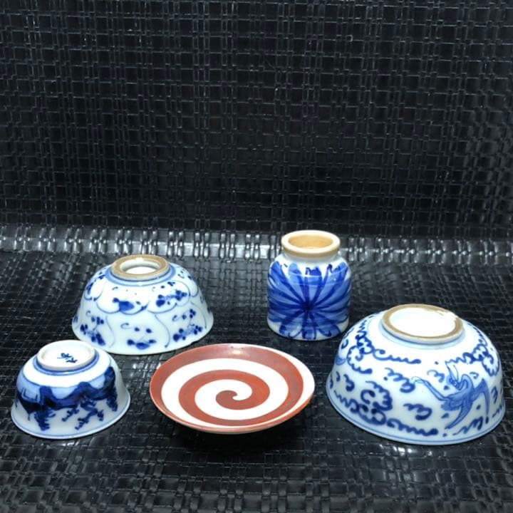 古い雰囲気のある伊万里焼、九谷焼など5点セット作ってみました。茶道具、お猪口