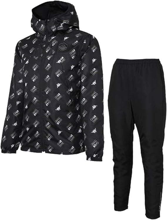 カッパ メンズ ウインドジャケット パンツ 上下セット ブラック O(XL)