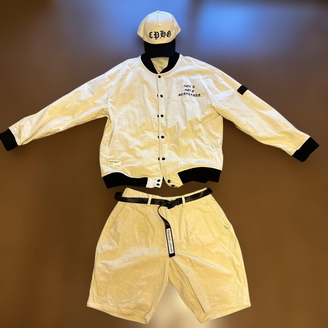 25FW Cph/Golf スタジャンセットアップ 白 XLサイズ　完売品