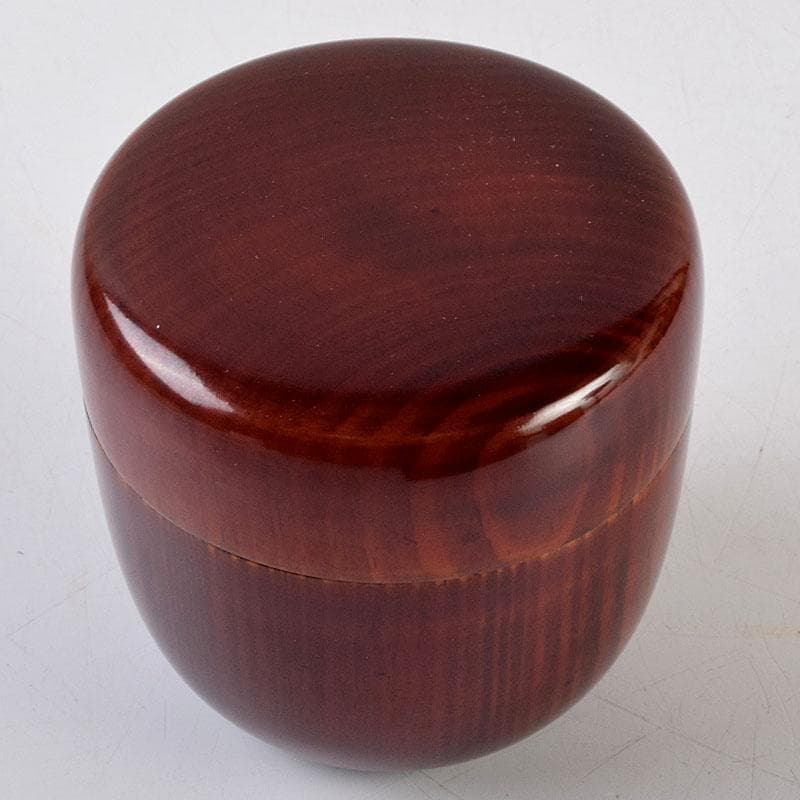 茶道具　大野昭和斎作　肥松生地漆　棗　共布　表千家　即中斎極め箱　V　8751