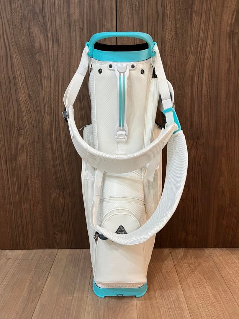 OMNIX GOLF キャディバッグ ホワイト/ターコイズ　8.5型
