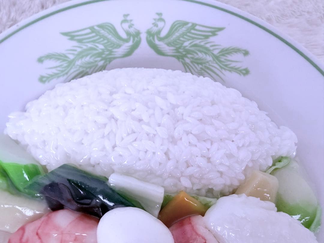 昭和レトロ 海鮮うま煮丼 食品サンプル 中華料理 町中華 直径約23.5cm