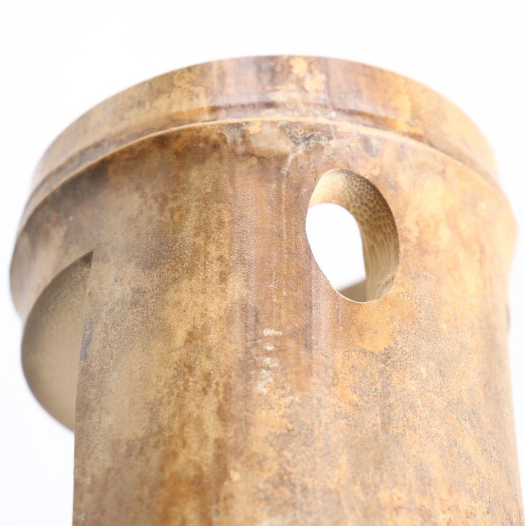 黒田正玄作 竹一重切花生 竹花入 裏千家十五代鵬雲斎書 茶道具　AZ751　DD