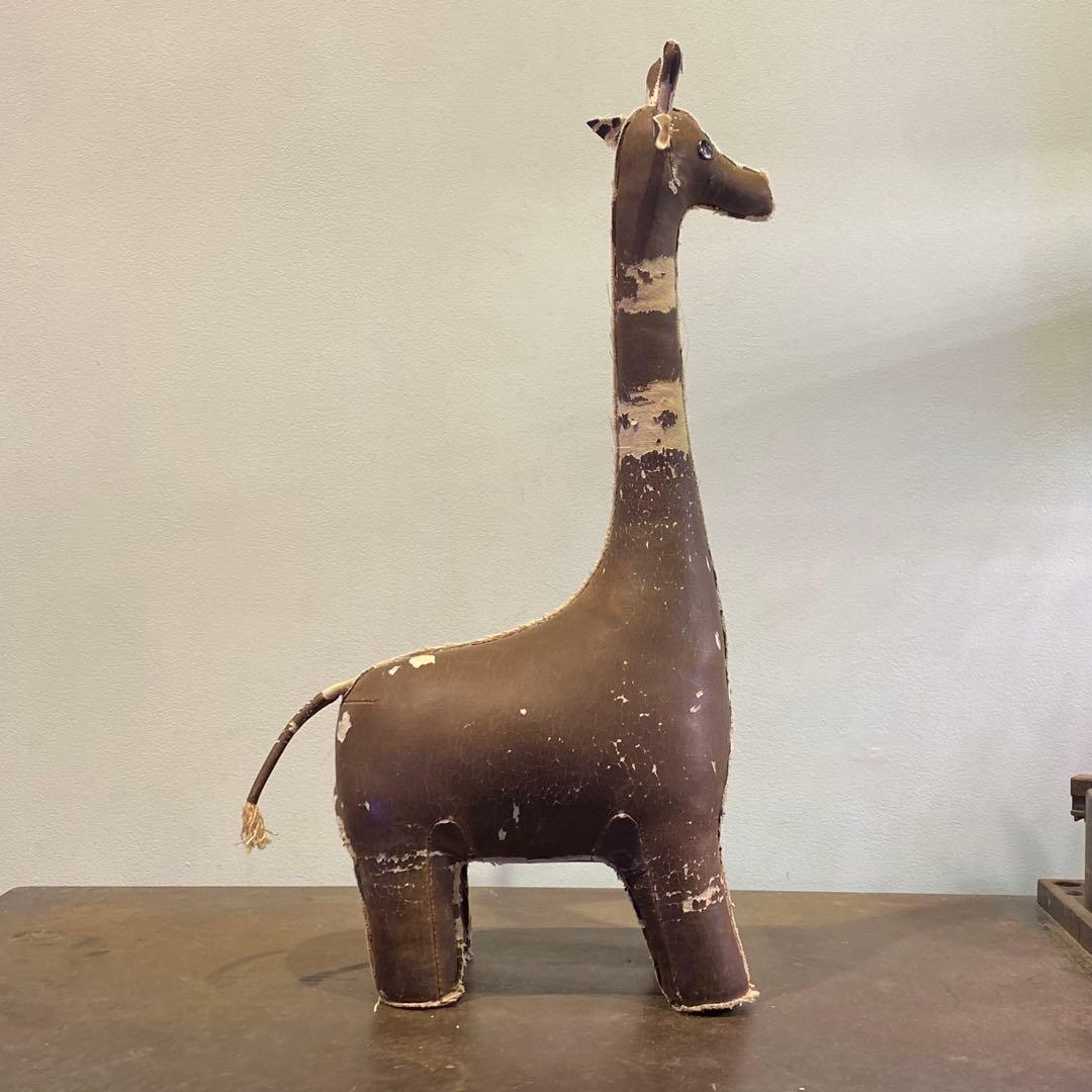 古いキリンの置物 オブジェ 古道具