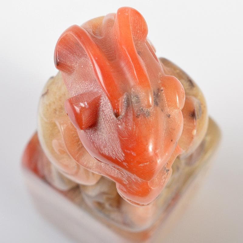 中国　書道具　篆刻　玉石寿山石芙蓉石彫刻　印材　N　R6370E