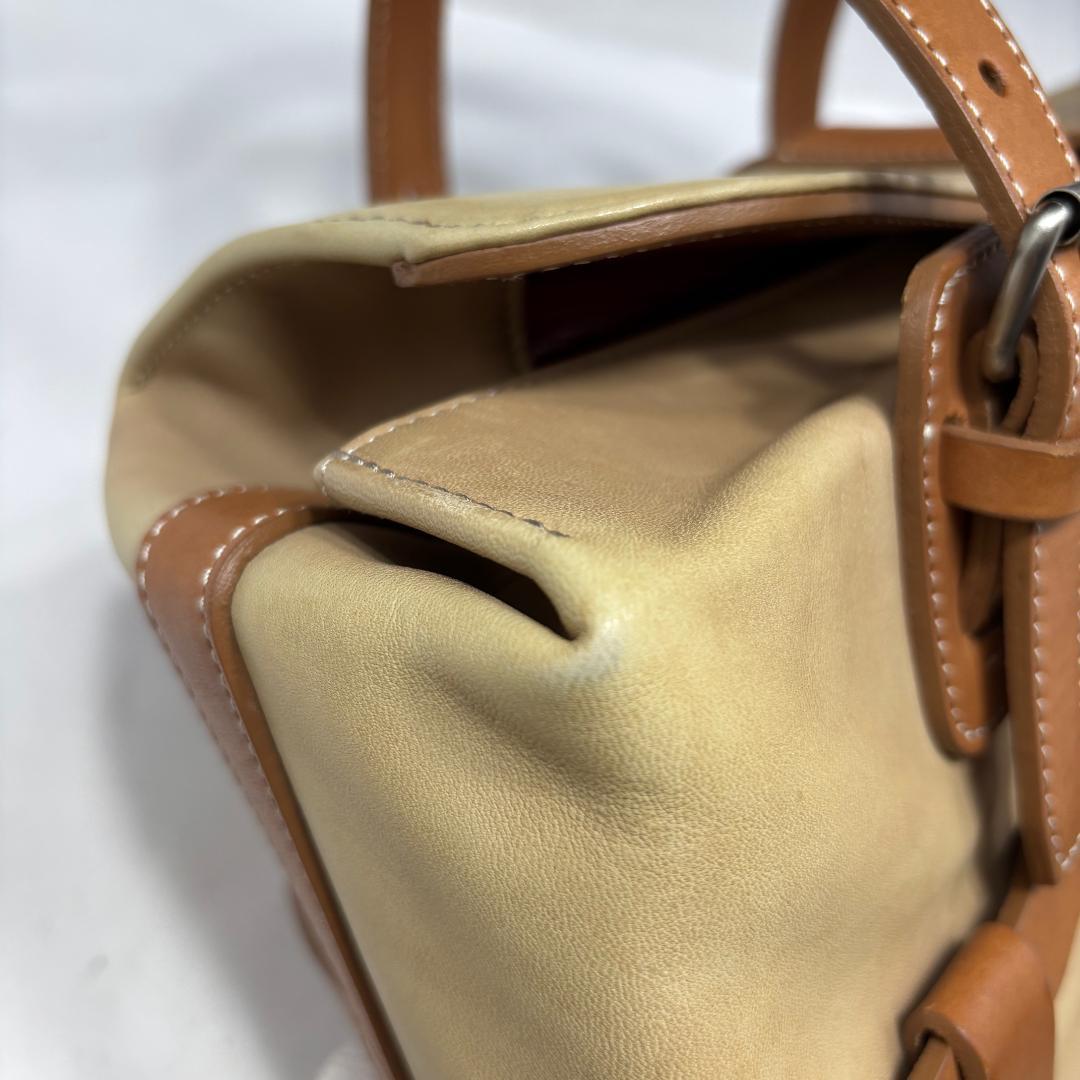 状態良【土屋鞄製造所本物】ミニボストンバッグ/ハーネスクローク/オールレザー