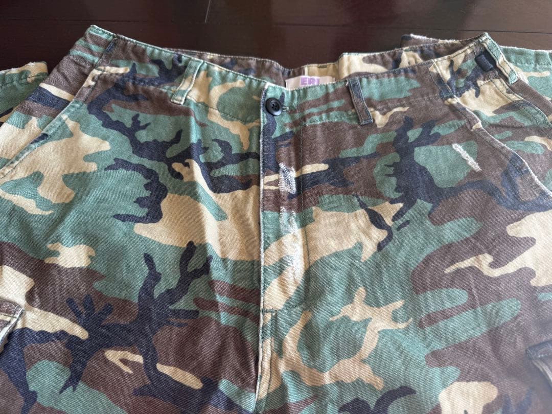 個人装備 ERL camo cargo pants S
