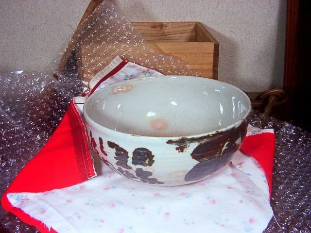 京焼・清水焼　大丸北峰作　高倉観崖画　田舎夏越の図　菓子器　共箱　古物。