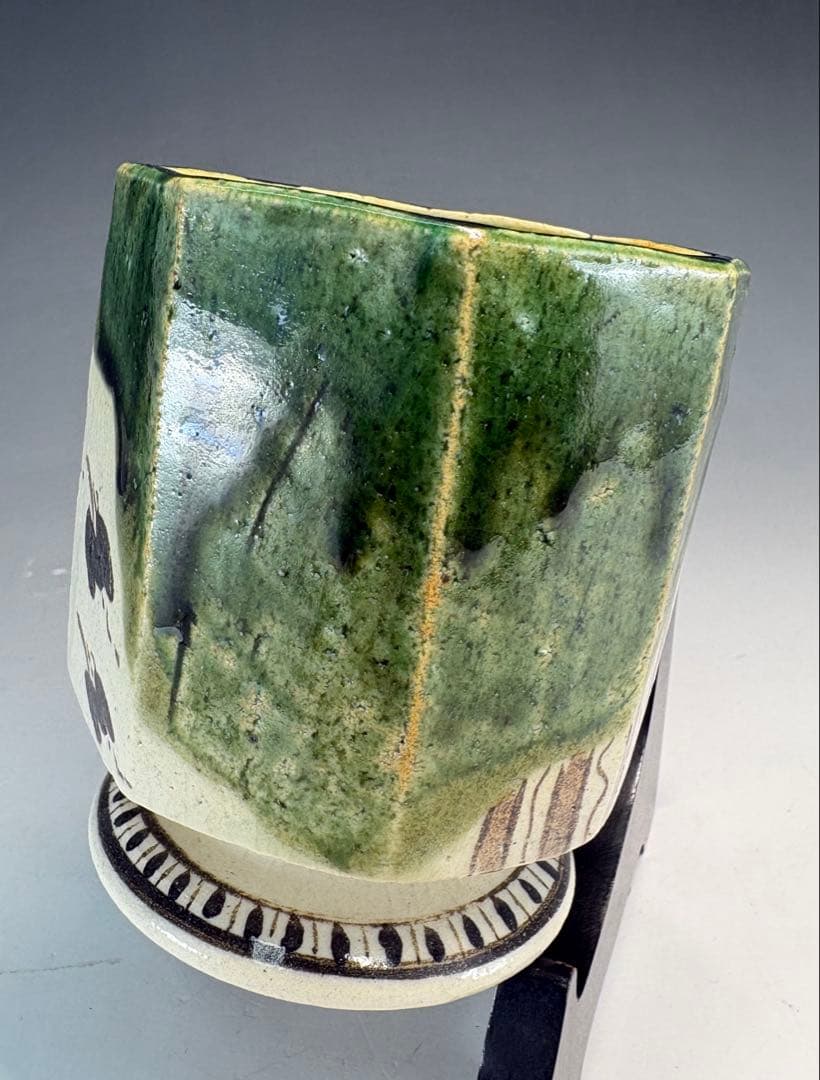 【中古品】長谷川青峯造　織部火入