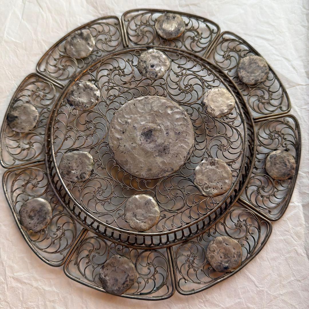 チベット アンティークフリグリーお皿 2枚セット