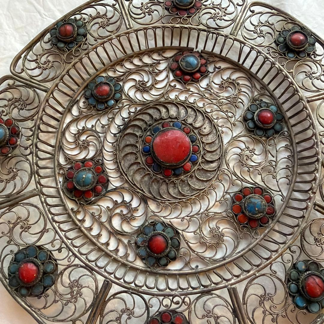 チベット アンティークフリグリーお皿 2枚セット