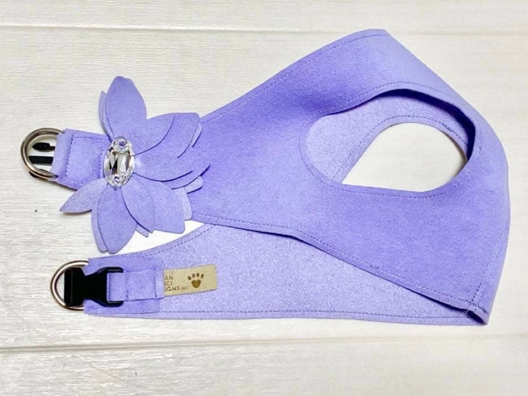 【新品未使用】スーザンランシー　ボディハーネス　小型犬・子猫用 紫の花装飾