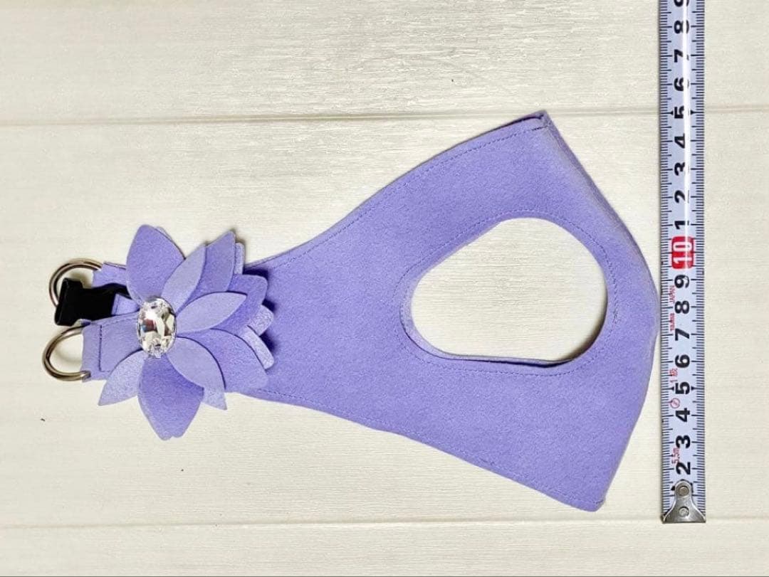 【新品未使用】スーザンランシー　ボディハーネス　小型犬・子猫用 紫の花装飾