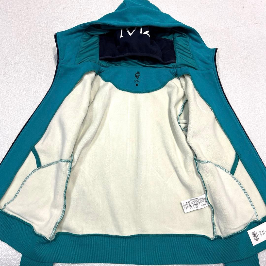 【新品/タグ付/23AW/レディースM】V12　ネックパーカー　ジップアップ