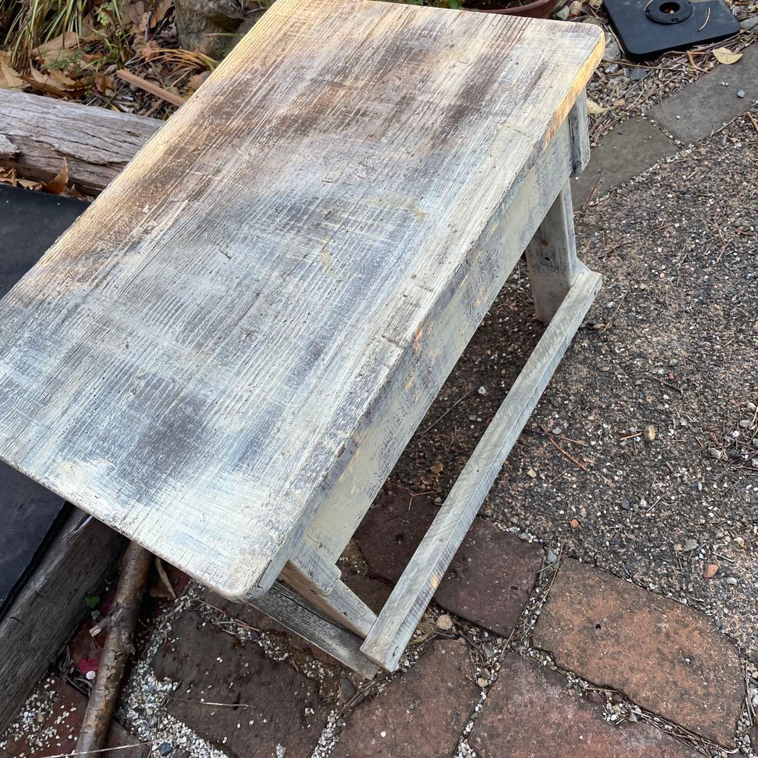 古道具　机　フレンチカントリー風　リメイク　木製　文机