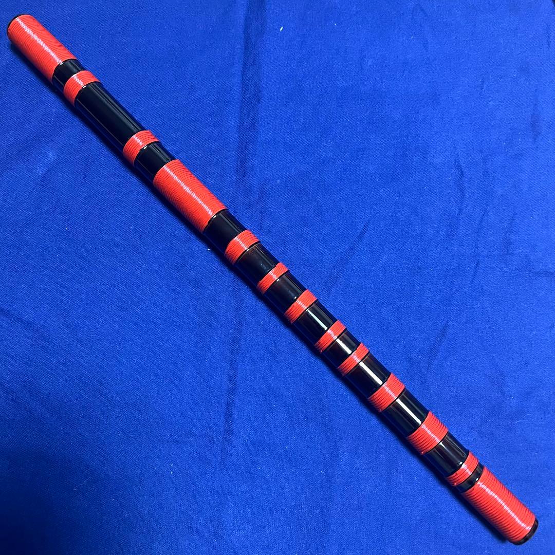 篠笛 新月乃笛 8本調子 ドレミ調 総籐巻 黒朱漆塗