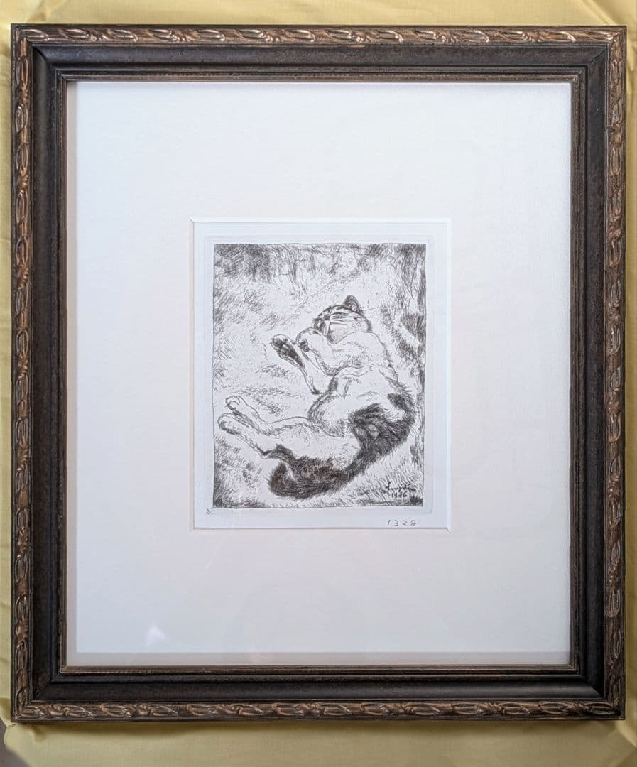 藤田嗣治 『猫』 / エッチング 銅版画 / シャーマンコレクション