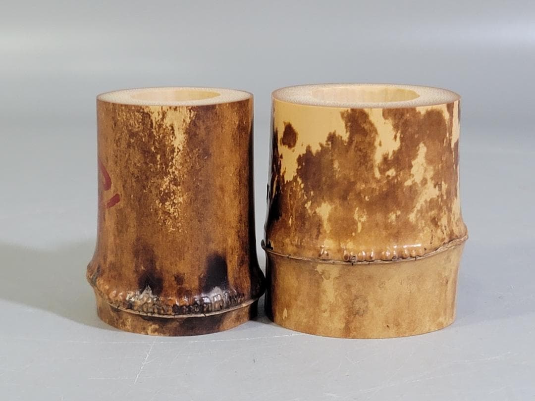 茶道具 竹蓋置 一双 大徳寺 書付 美品 DT474