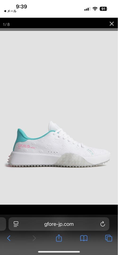 G/FORE G.112 ゴルフシューズ ホワイト/ターコイズ