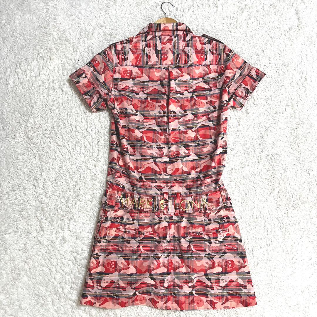 ✨未使用級✨マークアンドロナ ワンピース ベルト 総柄 ゴールド プレート