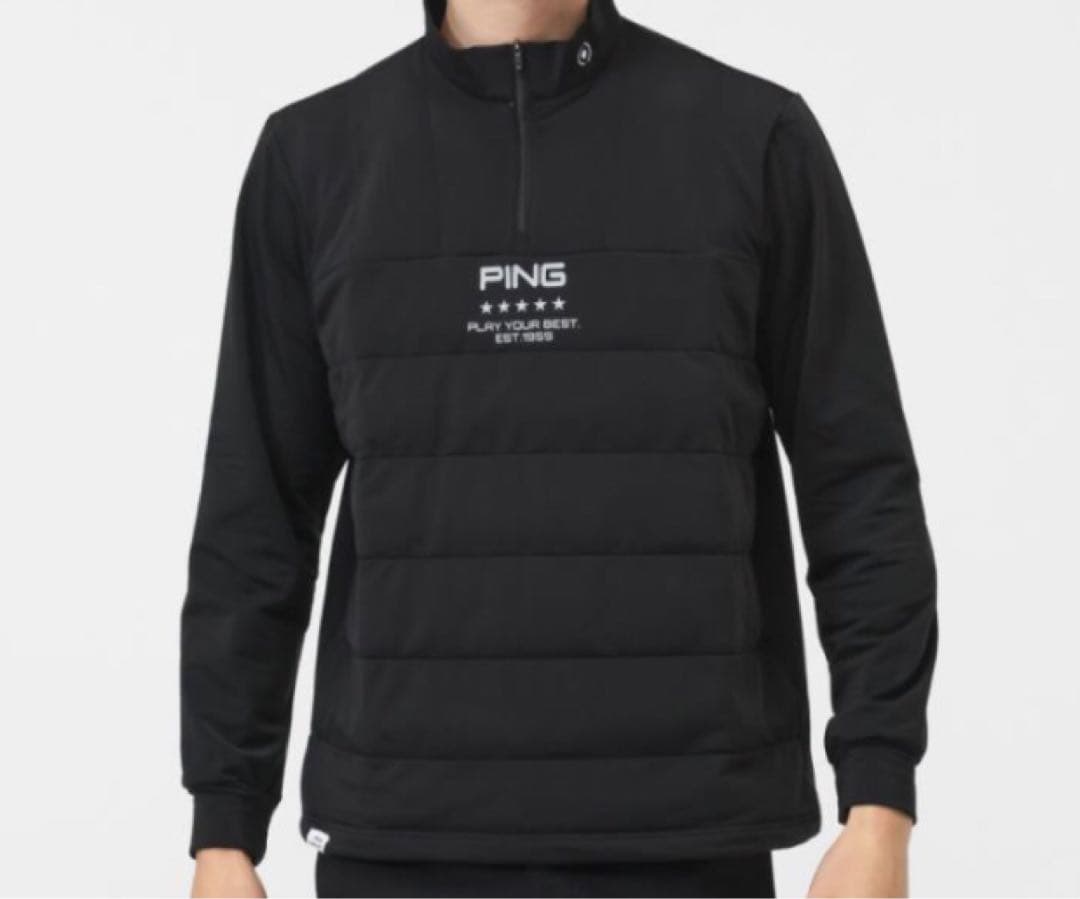 【新品】PING ハーフジップシャツ　ゴルフウェア　ブラック　LLサイズ