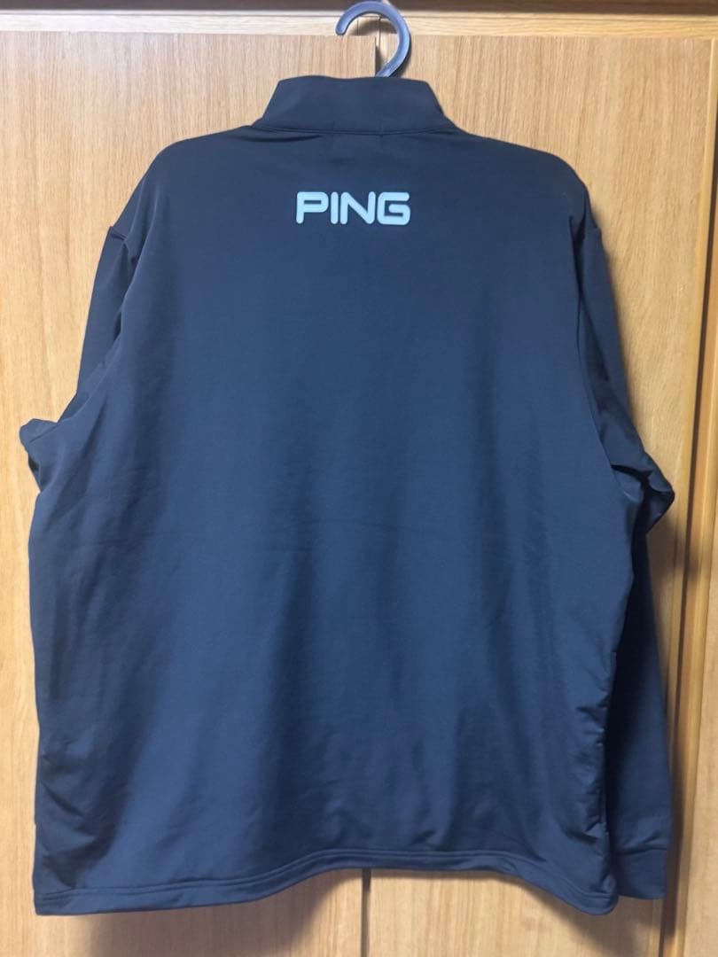 【新品】PING ハーフジップシャツ　ゴルフウェア　ブラック　LLサイズ