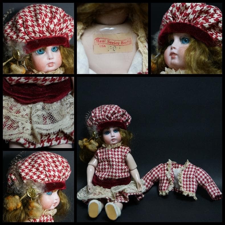 ビスクドール 永田みどり造 オレンジ服の女の子 着せ替え人形 玩具