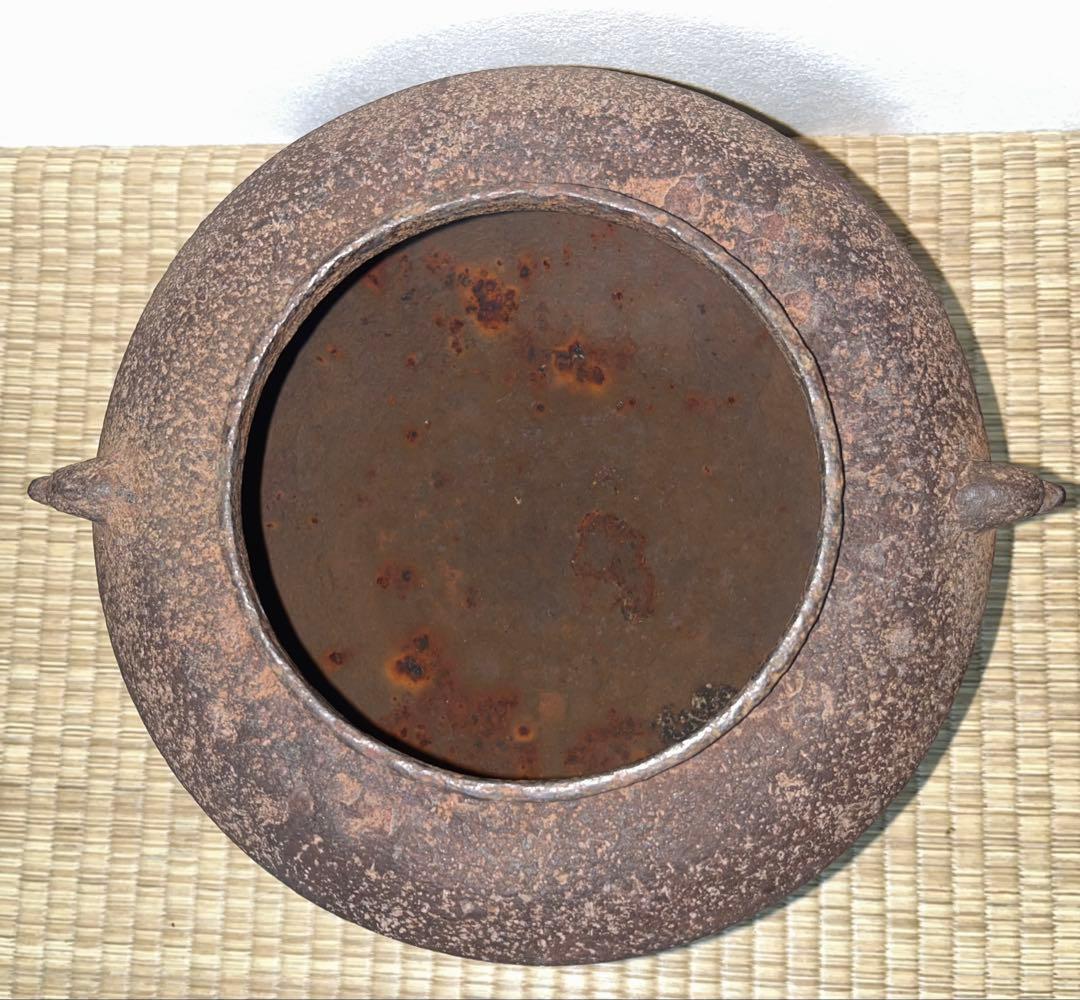 【江戸前期】面取万代屋形釜　千家お抱え釜師　西村道也作