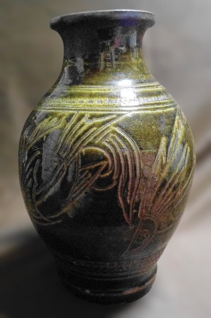 金城次郎 壺屋焼 花瓶 　３６ｃｍ