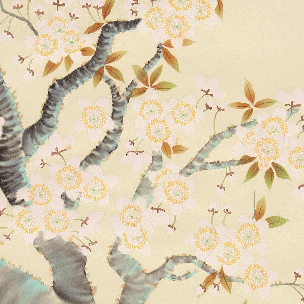 掛軸 日本画 小木曽祥雲「桜に小鳥」共箱 東洋美術会会員