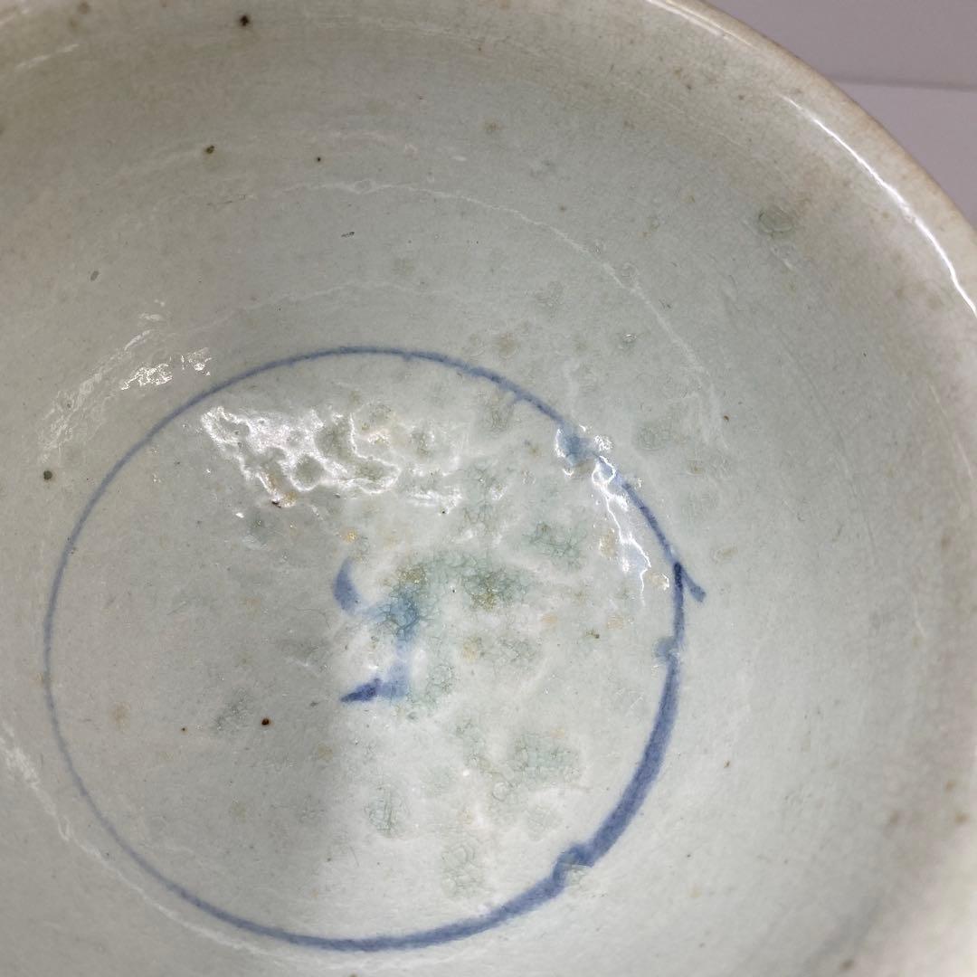 李朝　染付　草花文　鉢　合箱　トヒチル　東さ7-0428①