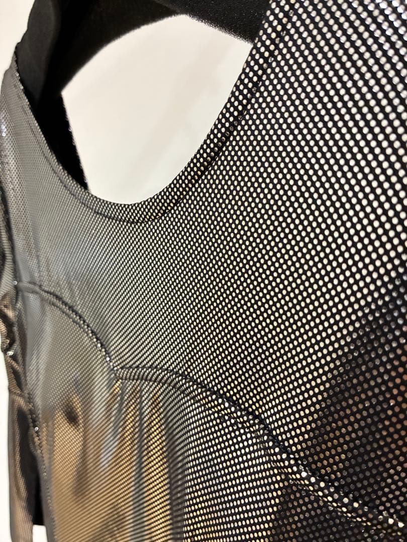 Create-sun 社交ダンス ドレス 黒×シルバー メタリックデザイン