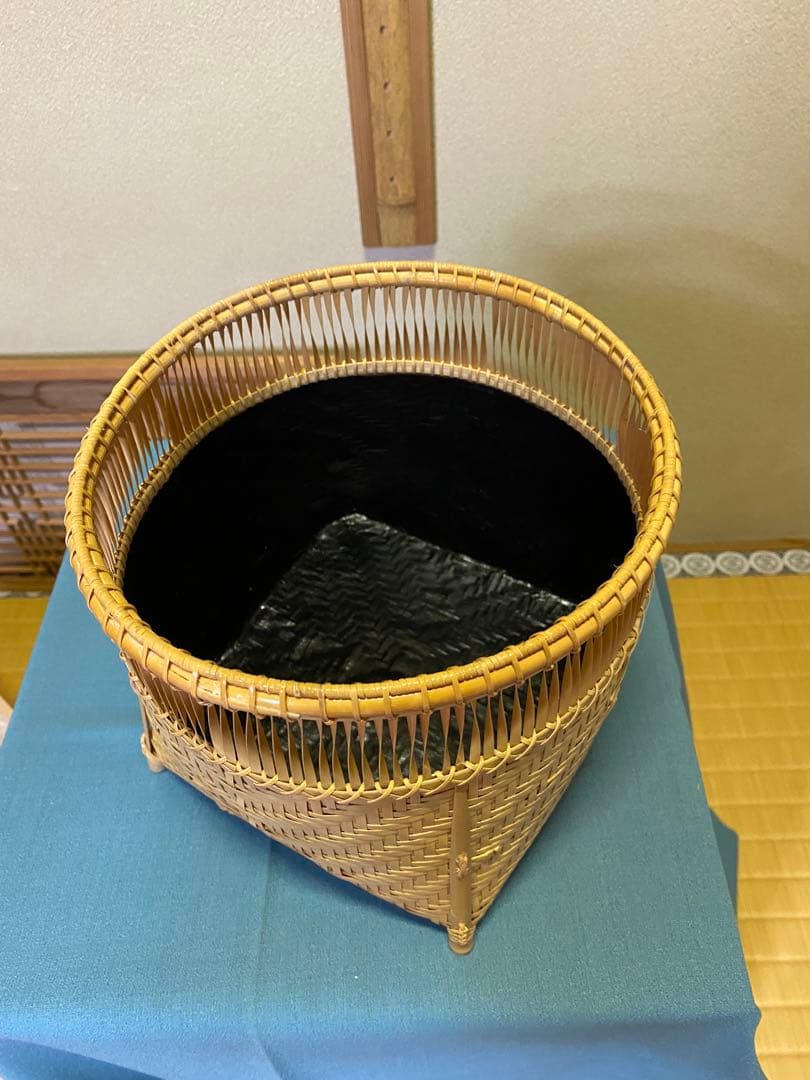 【本日限定】茶道具/炭斗 清風篭炭斗 淡々斎好写 和田菁竺 共箱