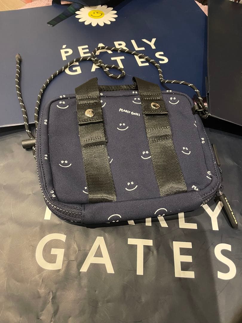 PEARLY GATES 大人スマイルラウンドポーチ ネイビー