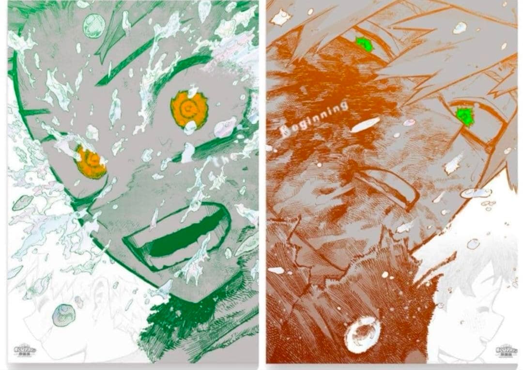 Y*様 ヒロアカ　原画展　アートポスター　緑谷出久　爆豪勝己　A2サイズ　未開封