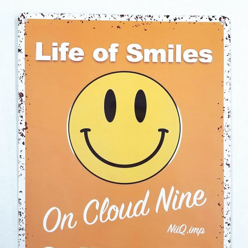 デザイン看板A4】スマイル o★ポスター絵ブリキ看板アメリカン雑貨グッズかわいい