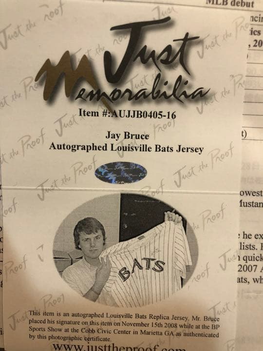 MLB ジェイ・ブルース　直筆サインユニフォーム