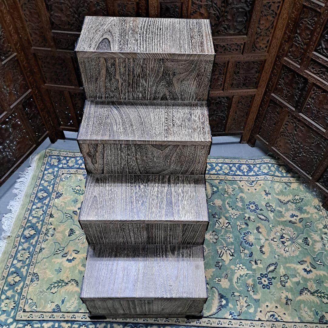 ♡総桐格子戸付き階段タンス 右上がり　左上がり　両面使い♡