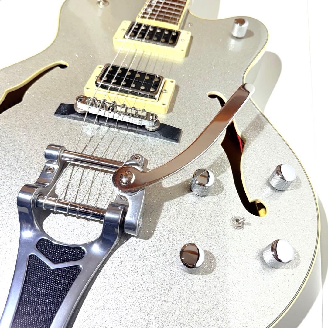 【極美品】Aria FA80-SP シルバースパークル フルアコ エレキギター