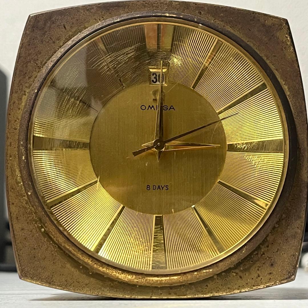 OMEGA 8DAYS 置き時計 手巻き時計 稼動品