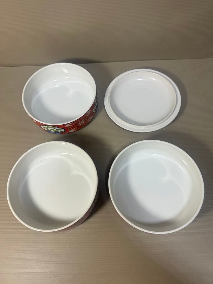 2295 伊万里風 松竹梅 三段重 提げ台