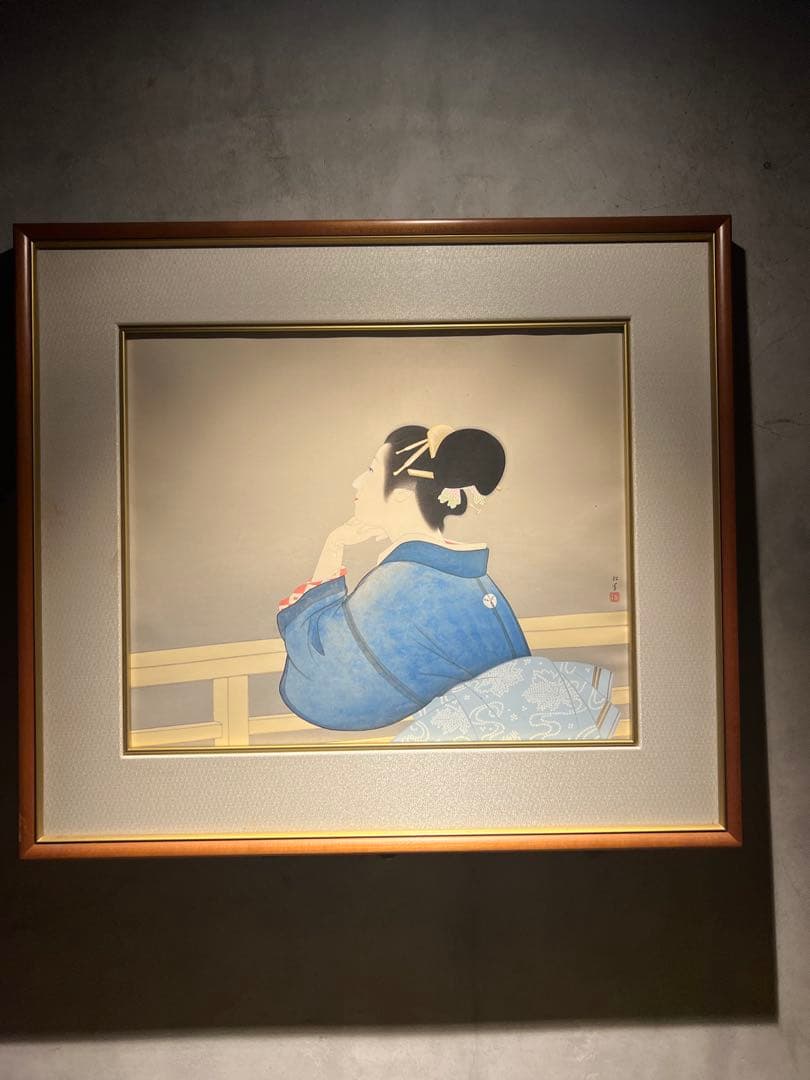 他の方発送×上村松園【待月】木版画　限定350