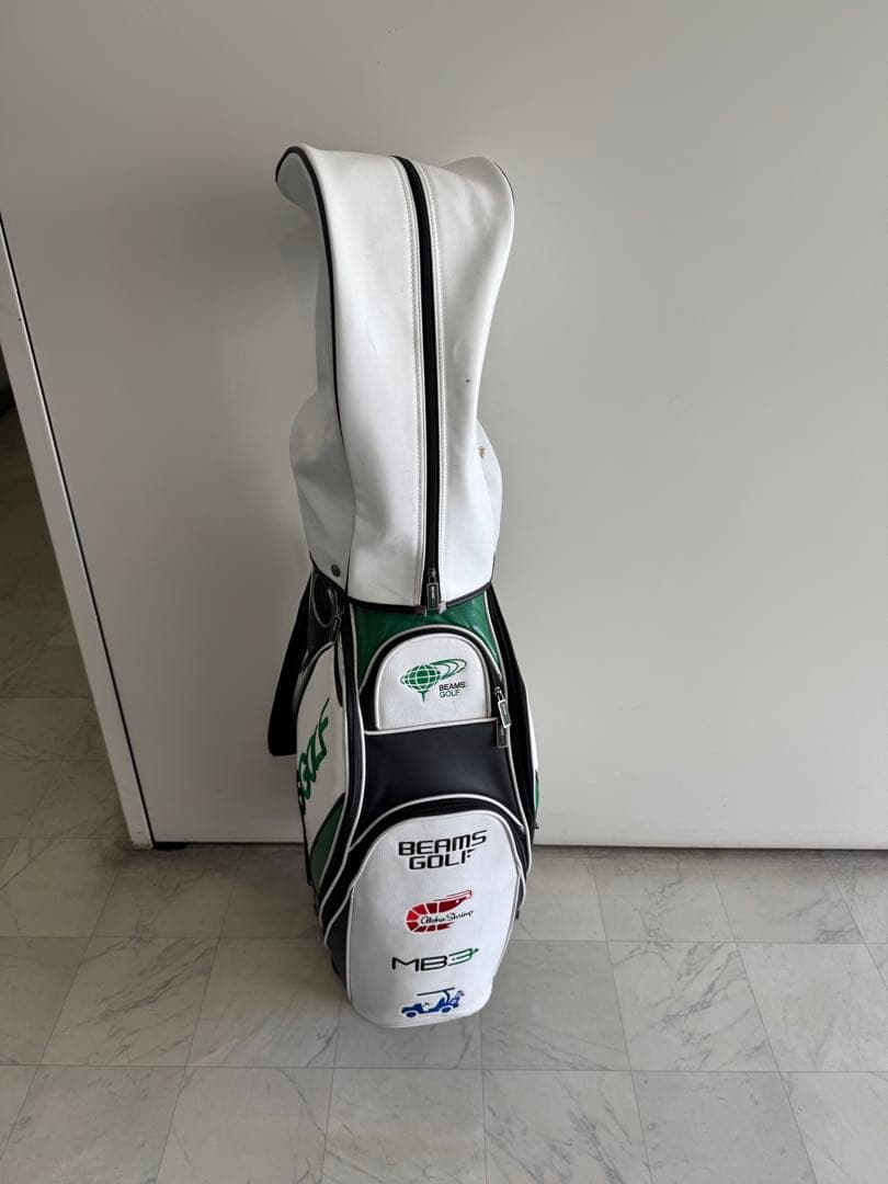 BEAMS GOLF キャディバッグ ホワイト/グリーン