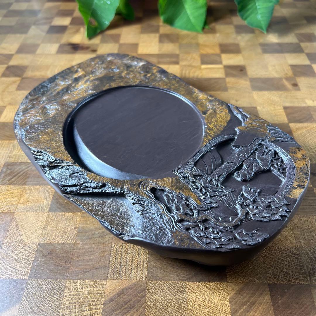 【大型】端渓老坑楼閣図硯【加厚】