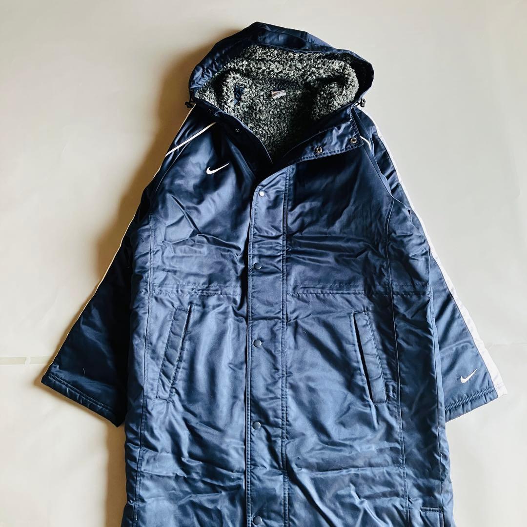 NIKE ナイキ　ベンチコート　ロングアウター　裏ボア　キルティング　刺繍　M