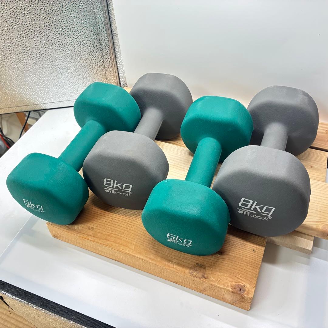 FIELDOOR 8kg 6kg ダンベル 2個セット
