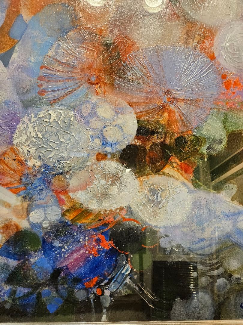 ダニエル・ジェリス ［女性と花］ 真作 逸品　 抽象画 油彩画