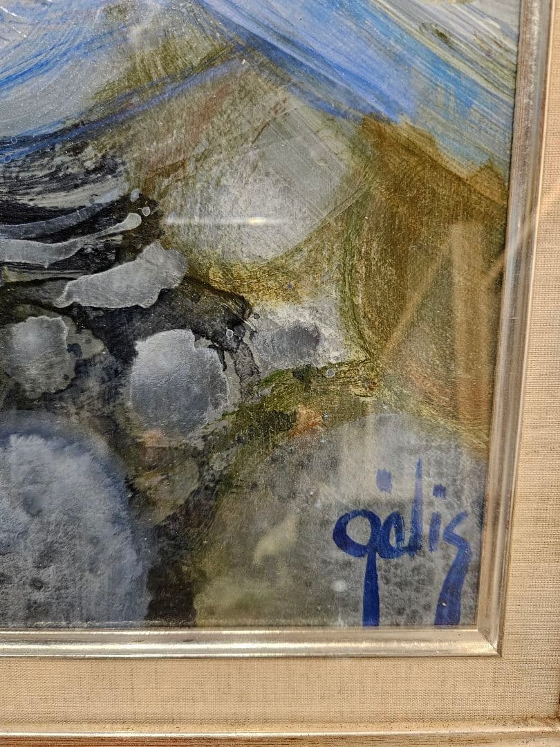 ダニエル・ジェリス ［女性と花］ 真作 逸品　 抽象画 油彩画